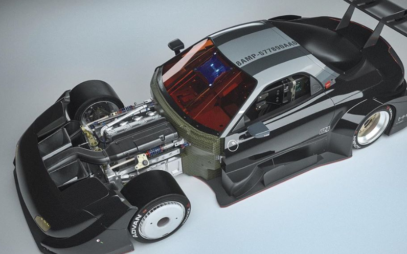 马自达RX-7展示了发动机舱