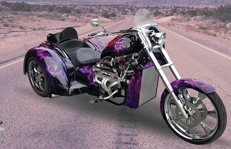 这款摩托车由雪佛兰V8发动机提供动力，最大可输出563 HP