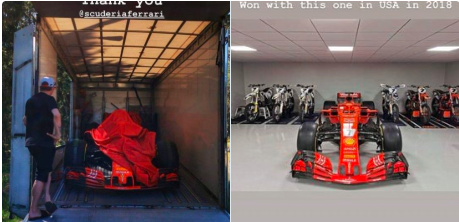 法拉利礼物基米·莱科宁赢得比赛的F1赛车