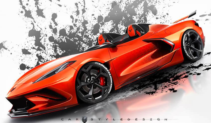 C8 Corvette“ Roadster”渲染图具有意大利风格