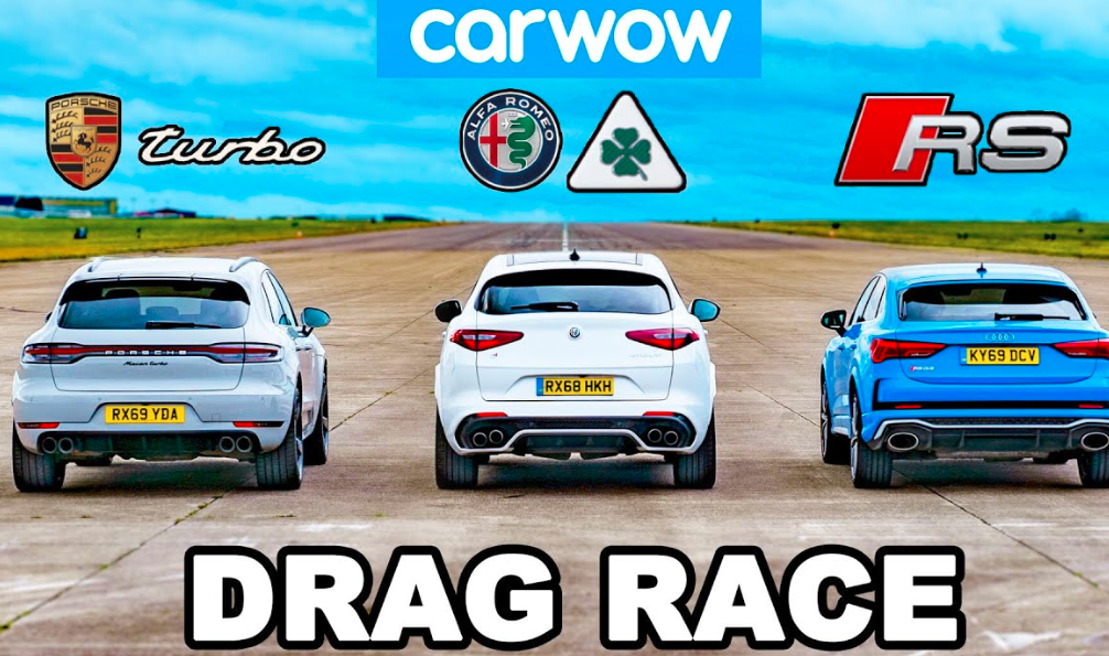 Macan Turbo，RS Q3和Alfa Stelvio Drag Dace进行淘汰赛
