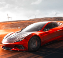 C8克尔维特（C8 Corvette）与新的Tesla Roadster II和Morphs融合成超级跑车