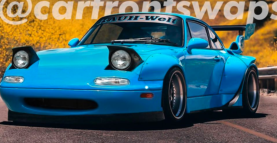 保时捷911 RWB“ Miata”是弹出式大灯之王