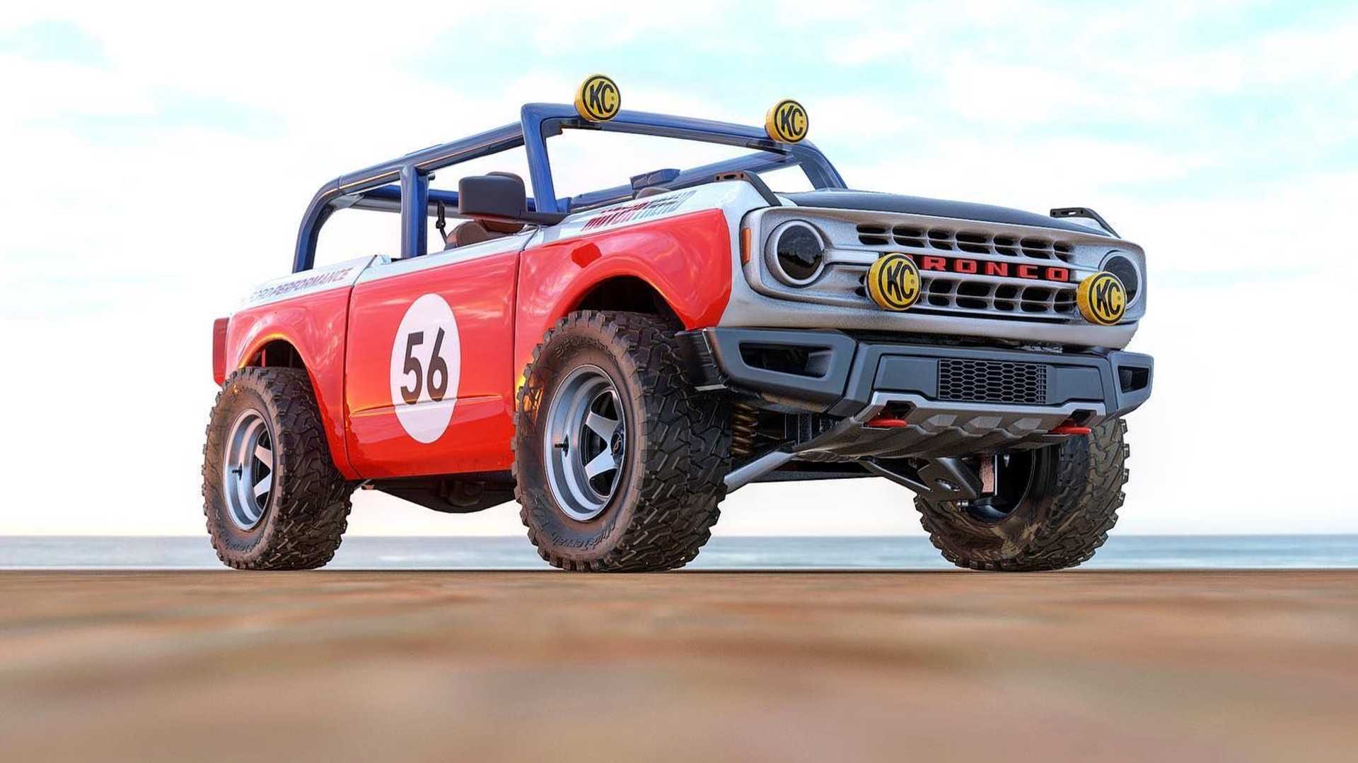 2021年福特Bronco渲染得像Rod Hall的经典Baja Racer