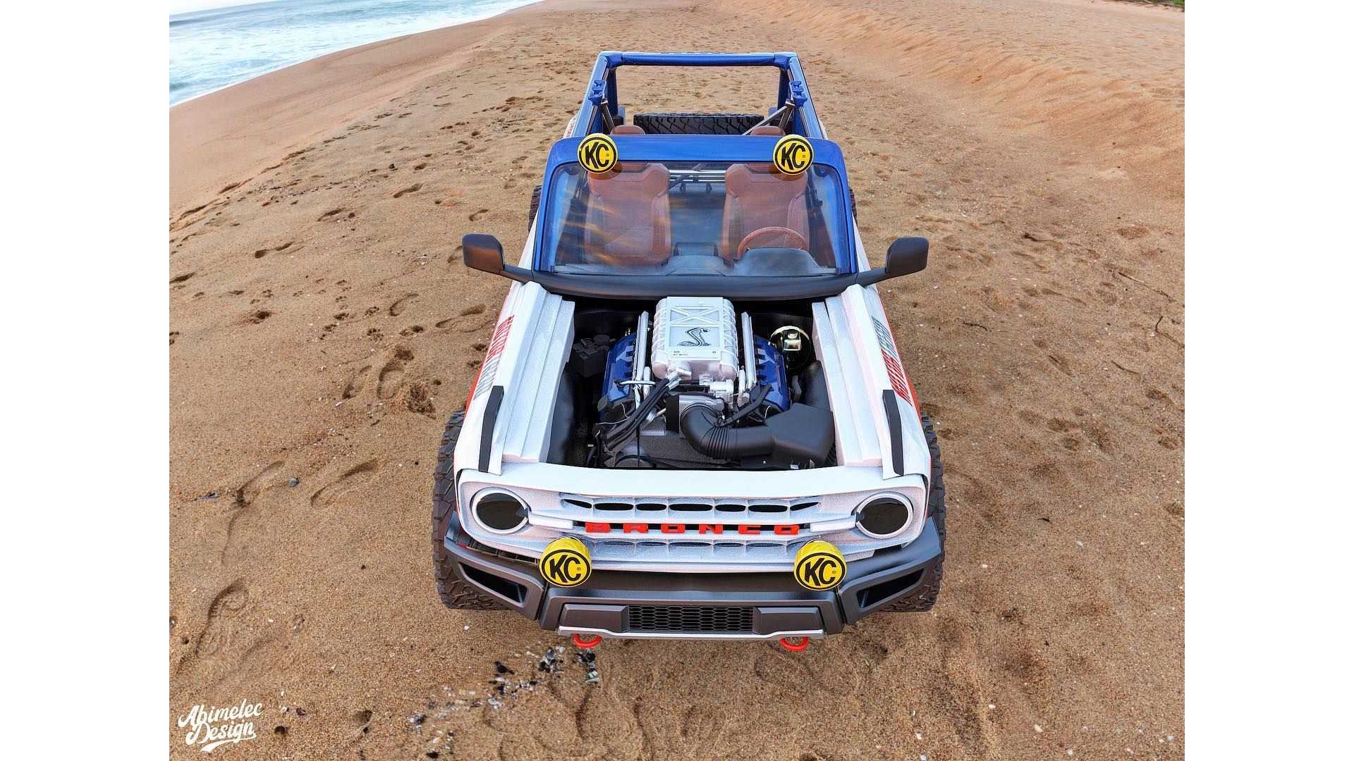 2021年福特Bronco渲染得像Rod Hall的经典Baja Racer