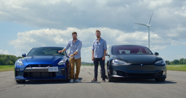 特斯拉Model S和日产GT-R比赛