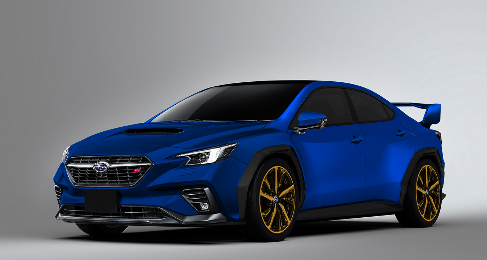 2022斯巴鲁WRX STI渲染图，配以Levorg前面板