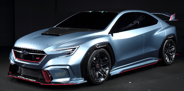 2022斯巴鲁WRX STI渲染图，配以Levorg前面板