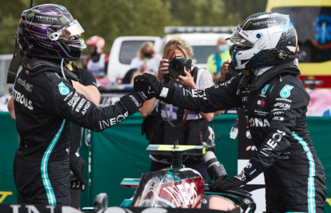 梅赛德斯-AMG在2020年一级方程式比利时大奖赛上获得一名