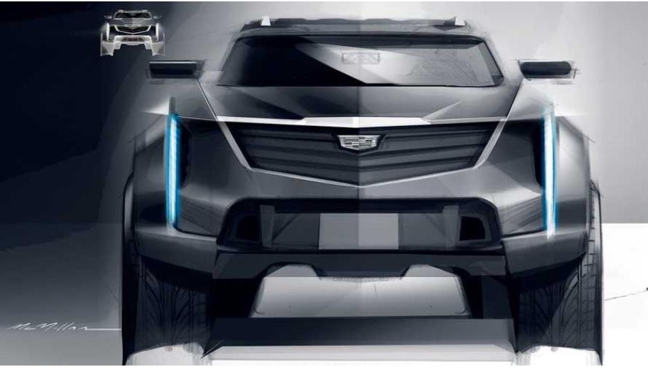 凯迪拉克官方设计草图可能会预览未来的电动SUV