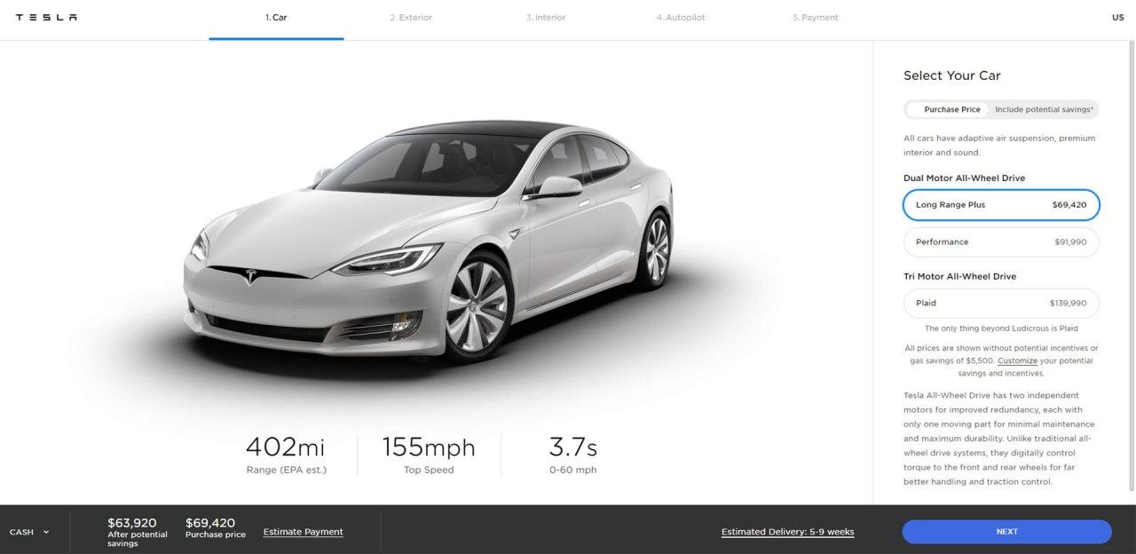 Elon Musk将特斯拉Model S的价格一周内两次下调至69,420美元