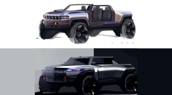 GMC展示了2022年悍马车的未来风格
