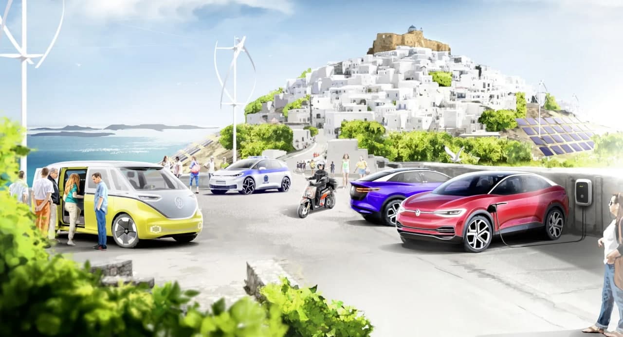 大众汽车集团将希腊岛变成电动汽车天堂