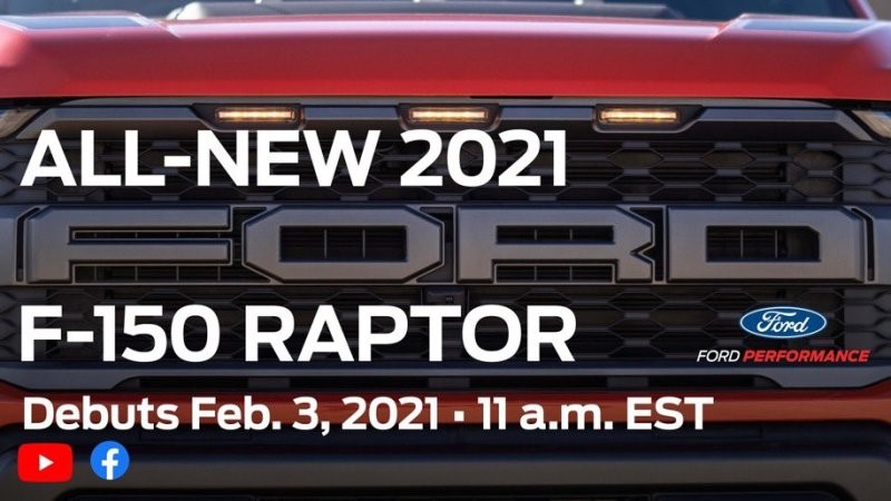 福特预览2021 F-150 Raptor，宣布2月3日揭晓