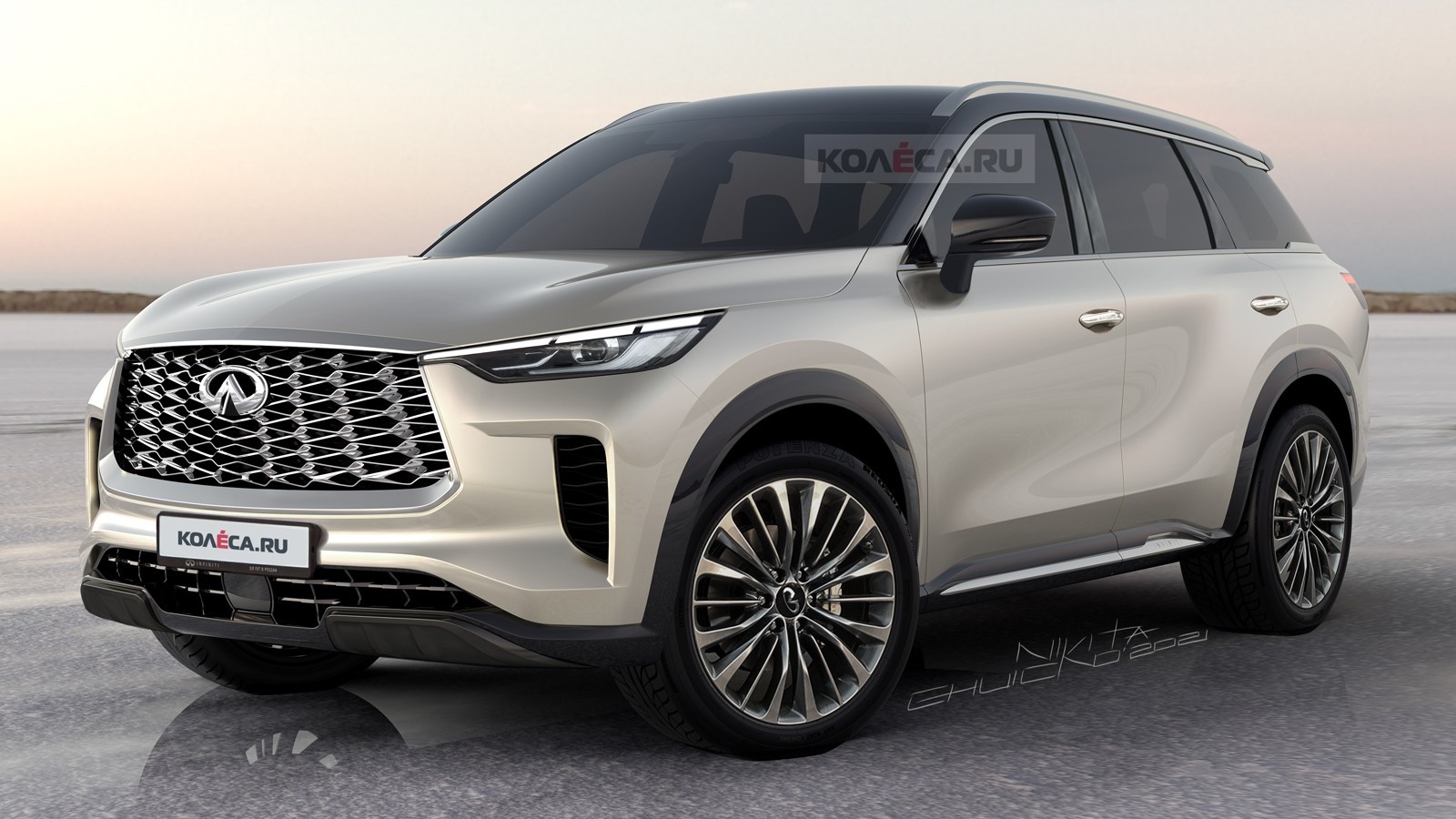 2022英菲尼迪QX60插图展示了生产型SUV的外观