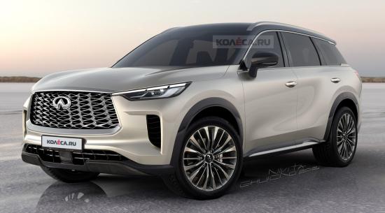 2022英菲尼迪QX60插图展示了生产型SUV的外观