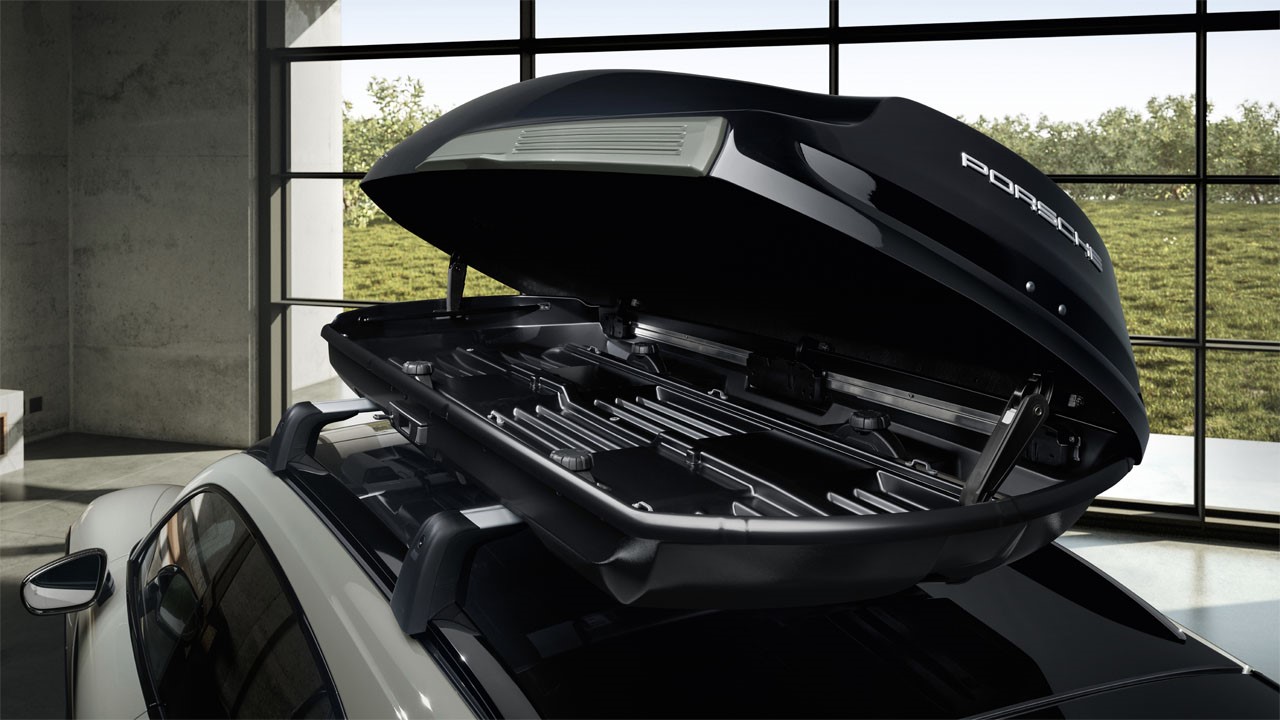 保时捷精装配件高性能车顶行李箱可高速运输物品