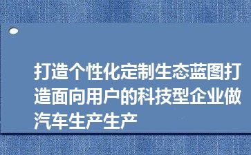 打造个性化定制生态蓝图打造面向用户的科技型企业做汽车生产生产