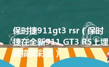 保时捷911gt3 rsr（保时捷在全新911 GT3 RS上埋藏搞笑彩蛋）