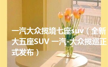 一汽大众揽境七座suv（全新大五座SUV 一汽-大众揽巡正式发布）