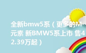 全新bmw5系（更多的M元素 新BMW5系上市 售42.39万起）