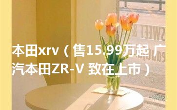 本田xrv（售15.99万起 广汽本田ZR-V 致在上市）