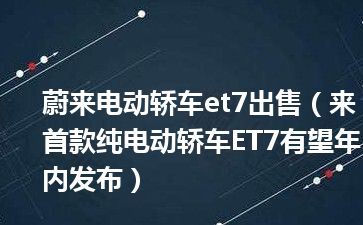 蔚来电动轿车et7出售（来首款纯电动轿车ET7有望年内发布）