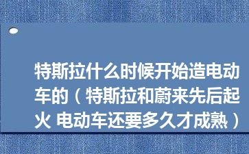 特斯拉什么时候开始造电动车的（特斯拉和蔚来先后起火 电动车还要多久才成熟）