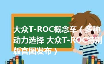 大众T-ROC概念车（多种动力选择 大众T-ROC特别版官图发布）