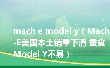 mach e model y（Mach-E美国本土销量下滑 蚕食Model Y不易）
