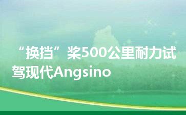 “换挡”桨500公里耐力试驾现代Angsino