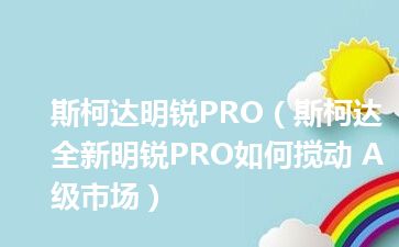 斯柯达明锐PRO（斯柯达全新明锐PRO如何搅动 A 级市场）