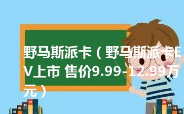 野马斯派卡（野马斯派卡EV上市 售价9.99-12.99万元）