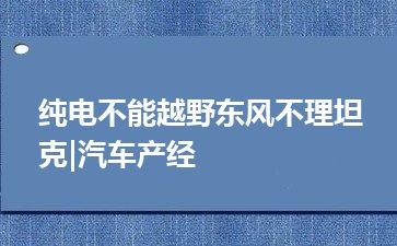 纯电不能越野东风不理坦克|汽车产经