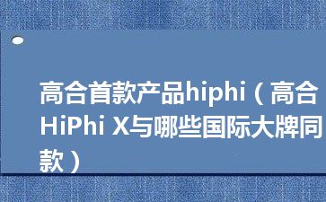 高合首款产品hiphi（高合HiPhi X与哪些国际大牌同款）