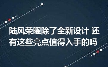 陆风荣曜除了全新设计 还有这些亮点值得入手的吗