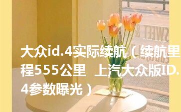 大众id.4实际续航（续航里程555公里  上汽大众版ID.4参数曝光）