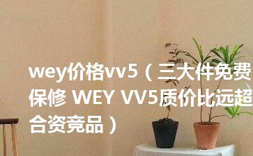 wey价格vv5（三大件免费保修 WEY VV5质价比远超合资竞品）