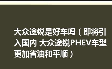 大众途锐是好车吗（即将引入国内 大众途锐PHEV车型 更加省油和平顺）