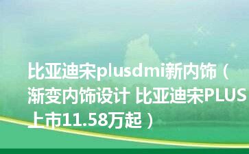 比亚迪宋plusdmi新内饰（渐变内饰设计 比亚迪宋PLUS上市11.58万起）