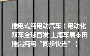 插电式纯电动汽车（电动化双车全球首发 上海车展本田插混纯电“同步快进”）