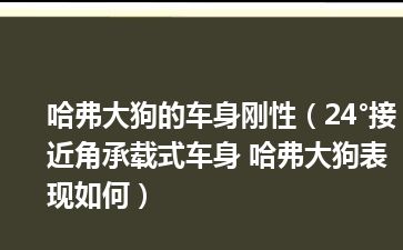 哈弗大狗的车身刚性（24°接近角承载式车身 哈弗大狗表现如何）