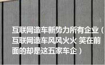 互联网造车新势力所有企业（互联网造车风风火火 笑在前面的却是这五家车企）