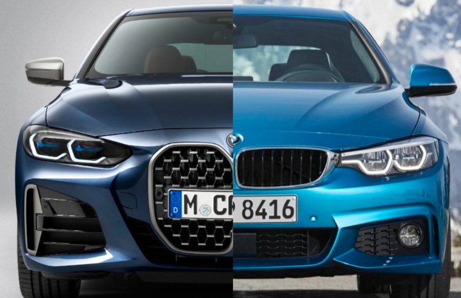 这是2021年没有巨大格栅的BMW 4系双门轿跑车