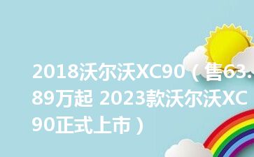 2018沃尔沃XC90（售63.89万起 2023款沃尔沃XC90正式上市）