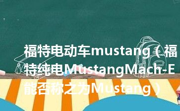 福特电动车mustang（福特纯电MustangMach-E能否称之为Mustang）