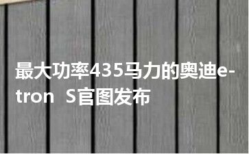 最大功率435马力的奥迪e-tron  S官图发布